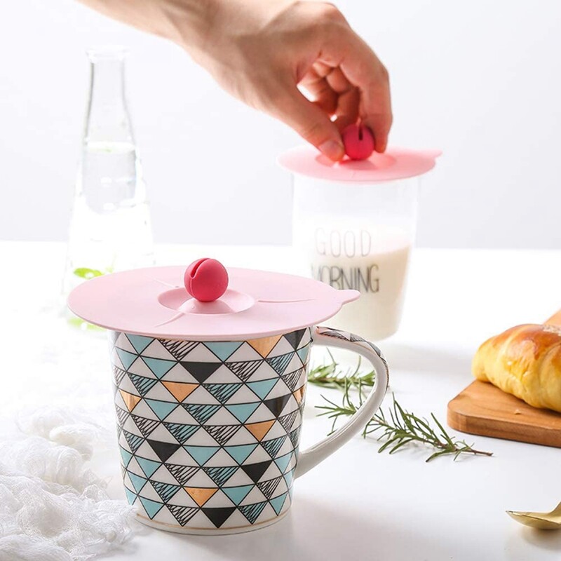 8PCS Silicone Glass Cup Covers Stretch Lids Reusable Dust Silicone