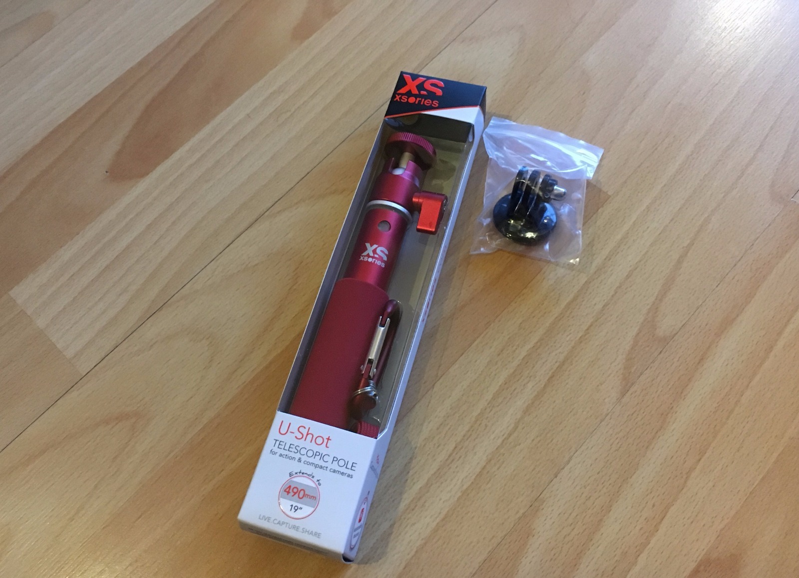 U-SHOT XSories Perche Selfie Extensible Rouge Monopode Télescopique pour Appareil Photo