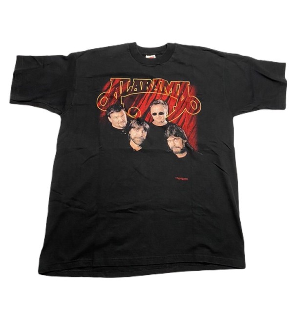 Vintage 1998 Alabama Band Tour T Shirt Black Double Sided Size XL eBay