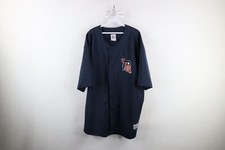 Vintage Mens Size 2XL XXL Old English D Detroit Tigers Baseball Jersey Blue