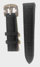 CINTURINO SILICONE NERO BUCHERELLATO EFFETTO TROPIC SGANCIO RAPID0 18 20 22 24mm