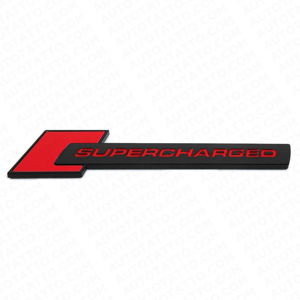 Audi Supercharged Side Fender Marker Nameplate Emblem Badge Decorate Black&Red - Image 4 of 4