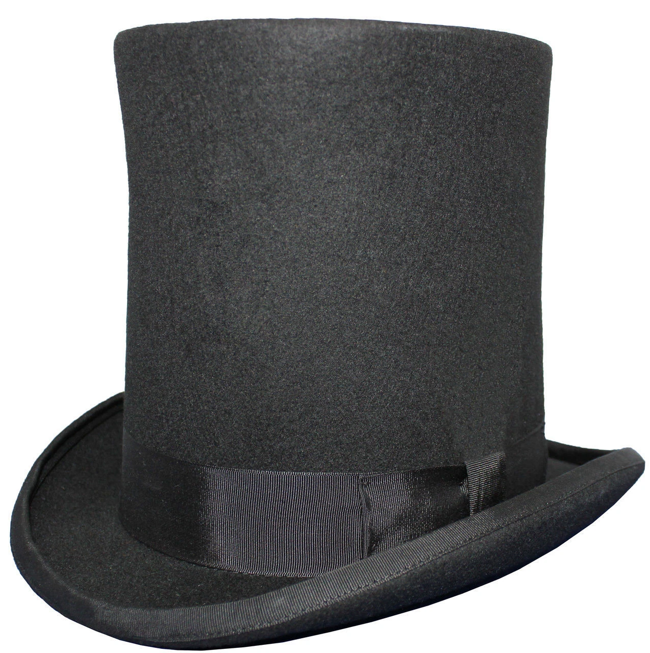 100% Wool Black Lincoln Stovepipe 8" High Top Hat Satin Lined 5 Sizes Sent Boxed
