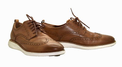 B2 Auth COLE HAAN GRAND EVOLUTION Tan Leather Wingtip Oxford  display picture 1