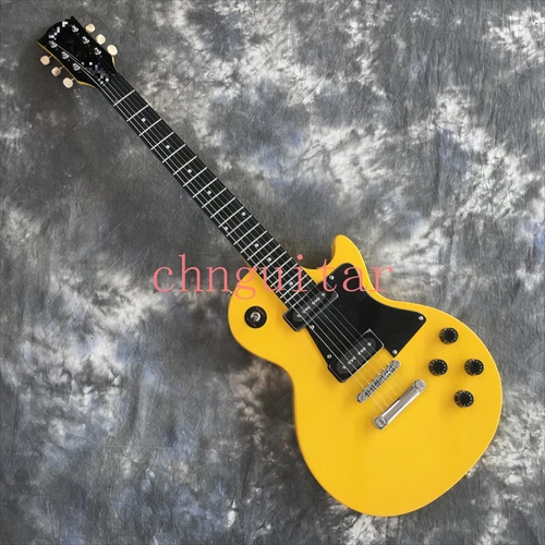 Custom Les Paul in TV Yellow Finish Electric Guitar 2P90 Pickups Chrome Hardware
