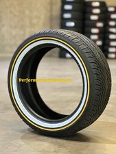 1 New 245-45r18 100v Vogue Custom Built Radial Gold White Sidewall Tire
