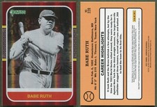 2021 Donruss - Holo Red - #228 Babe Ruth (Back Text Variation) New York Yankees