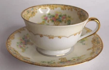 Vintage Noritake Ancona Footed Cup and Saucer Sets, Japan