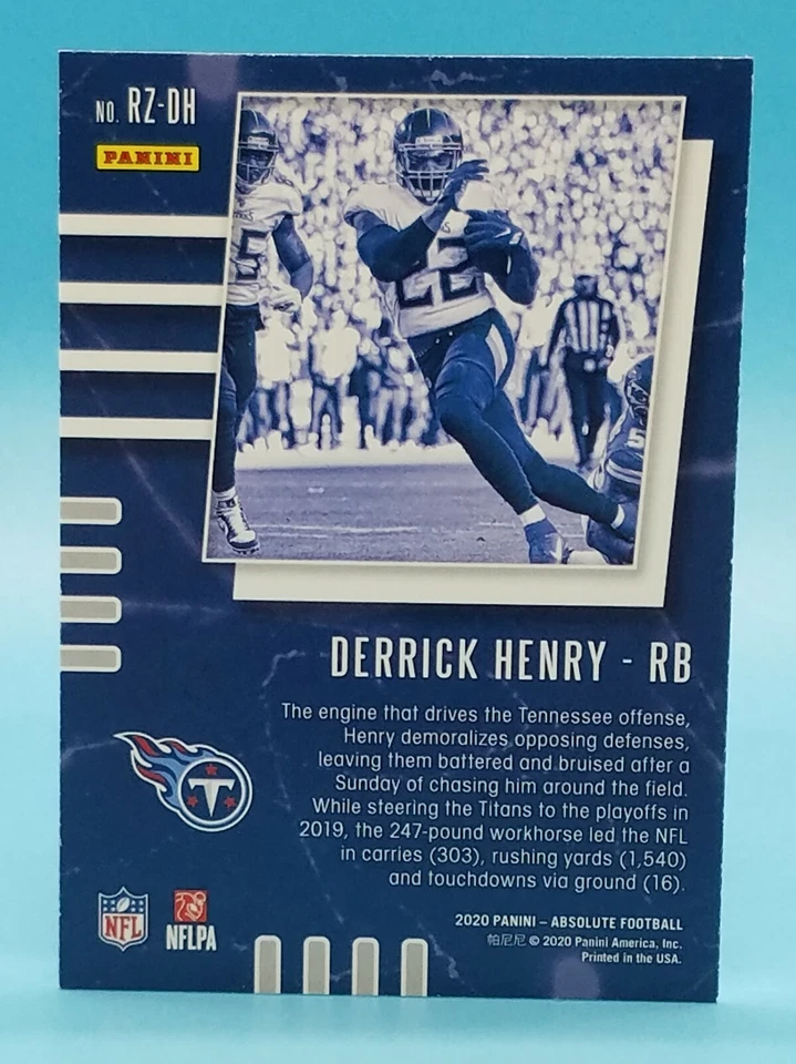 2020 Panini Absolute Derrick Henry Red Zone #RZ-DH Tennessee Titans 🔥🔥 - Image 2 of 2