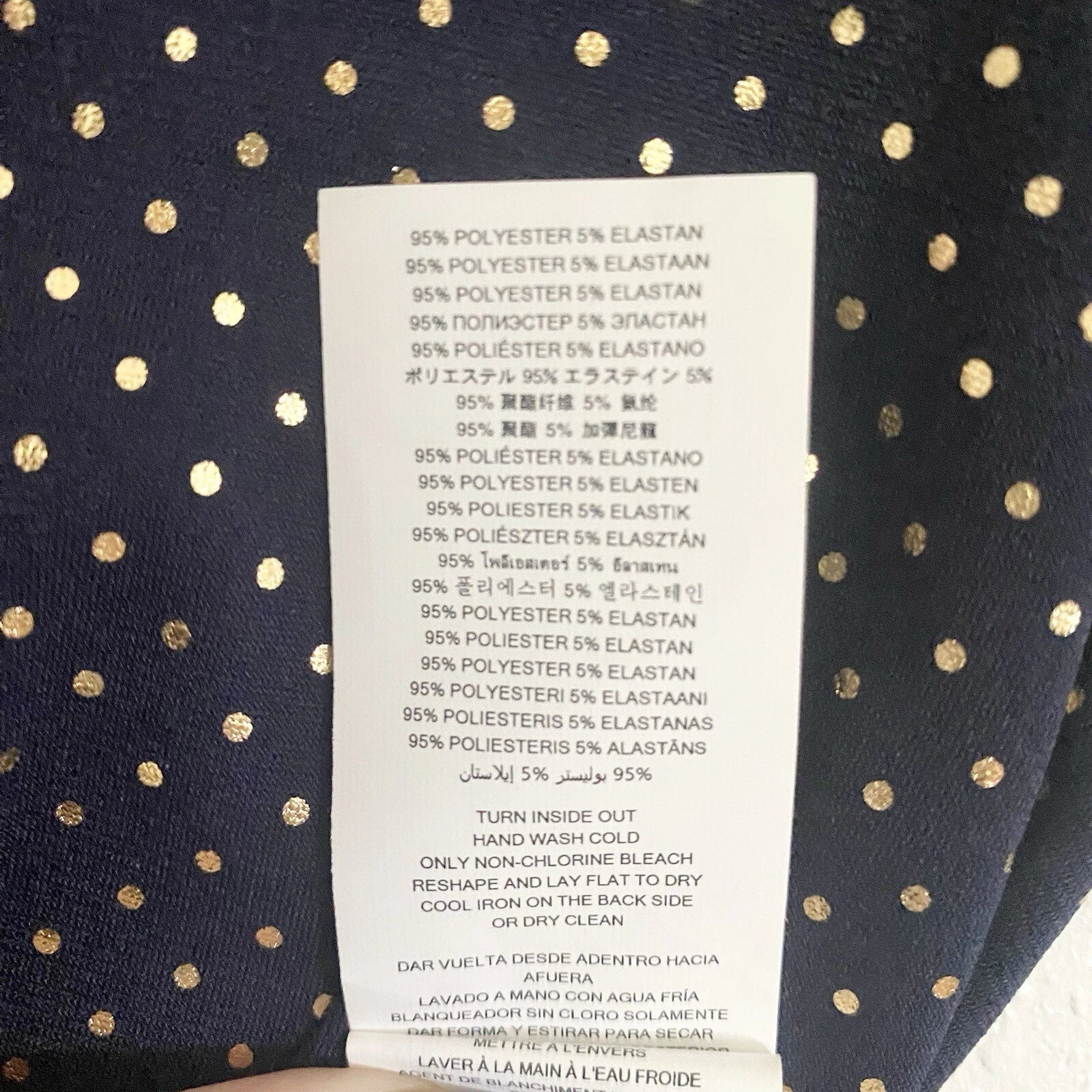 Michael Michael Kors abito blu navy a pois lamina oro petite S