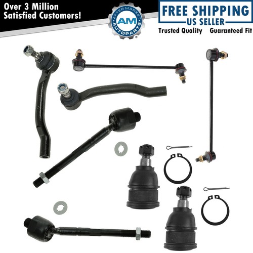 10 Piece Suspension Kit Ball Joint Tie Rod End Sway Bar Link LH RH Set New