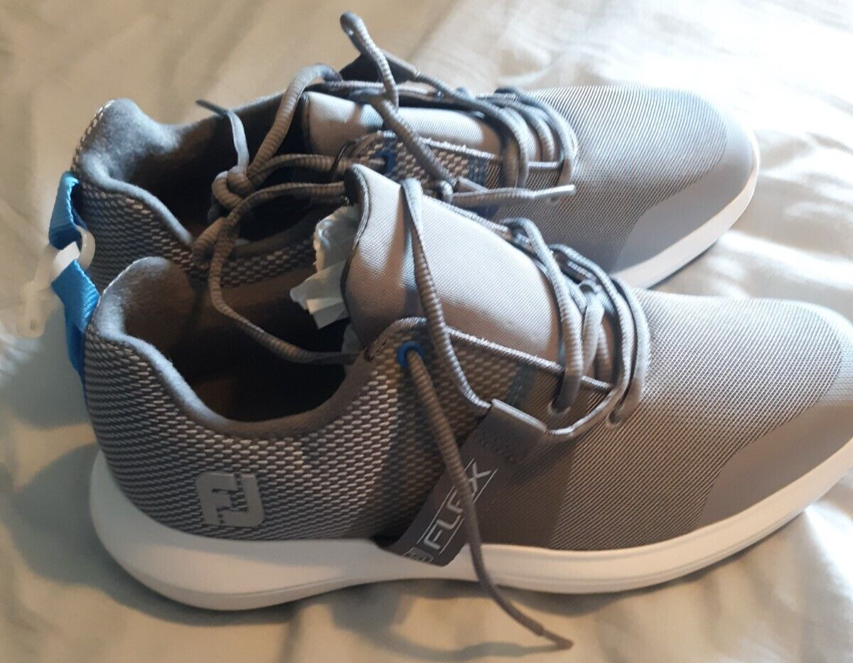 FootJoy Flex Golf Gray‎ White Spikeless Shoes Mens Size 8 FJ-56255-900_05-z.jpg main image 2