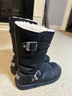 Ugg Shearling Lined Biker Boots UGG Womens Kensington Black