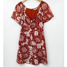 Madewell Dress Womens Silk Tie Front Mini Sunflower Season Multicolor Size 0