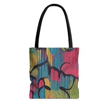 New Vibrant Art Tote Bag, Colorful Canvas Bag, Artistic Shopping Tote