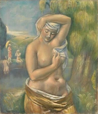 KENNETH HAYES MILLER : Bathing Nude : Archival Art Print