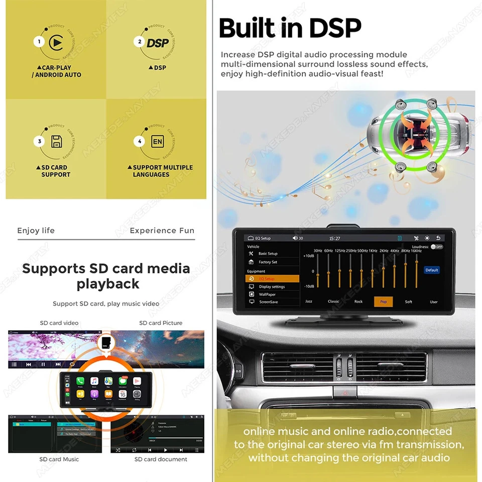 Universal Car Smart Screen Wireless Carplay Android Multimedia Video Display - Image 4 of 4