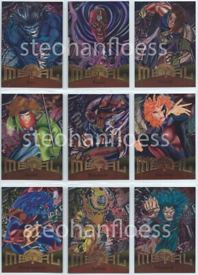 1995 Fleer Marvel Metal Avengers X-Men Base Card You Pick, Complete Your Set