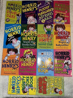 Francesca Simon Book Bundle X 14, Horrid Henry Series, Illustrated, Humour, (7)