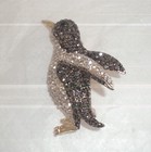Pin Brooch Pendant w/22-inch Necklace New Goldtone Crystal Rhinestone Penguin