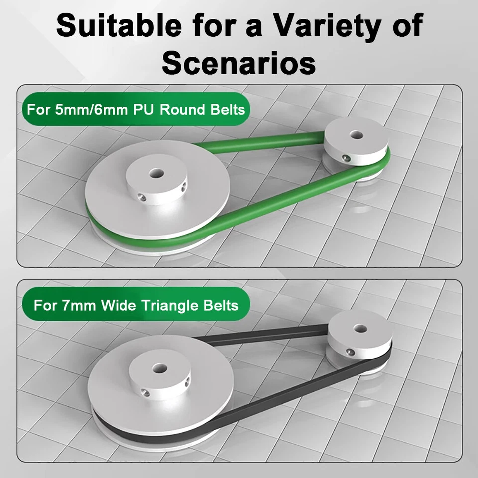 Polea ranura en V de aluminio OD 20 mm-100 mm con tornillo fijo para correa de 5 mm/6 mm de ancho Foto 2 de 4