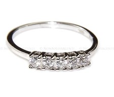 ANELLO RIVIERA FEDINA DONNA ARGENTO 925 eff. oro bianco 5 ZIRCONI BIANCHI 2,5 mm