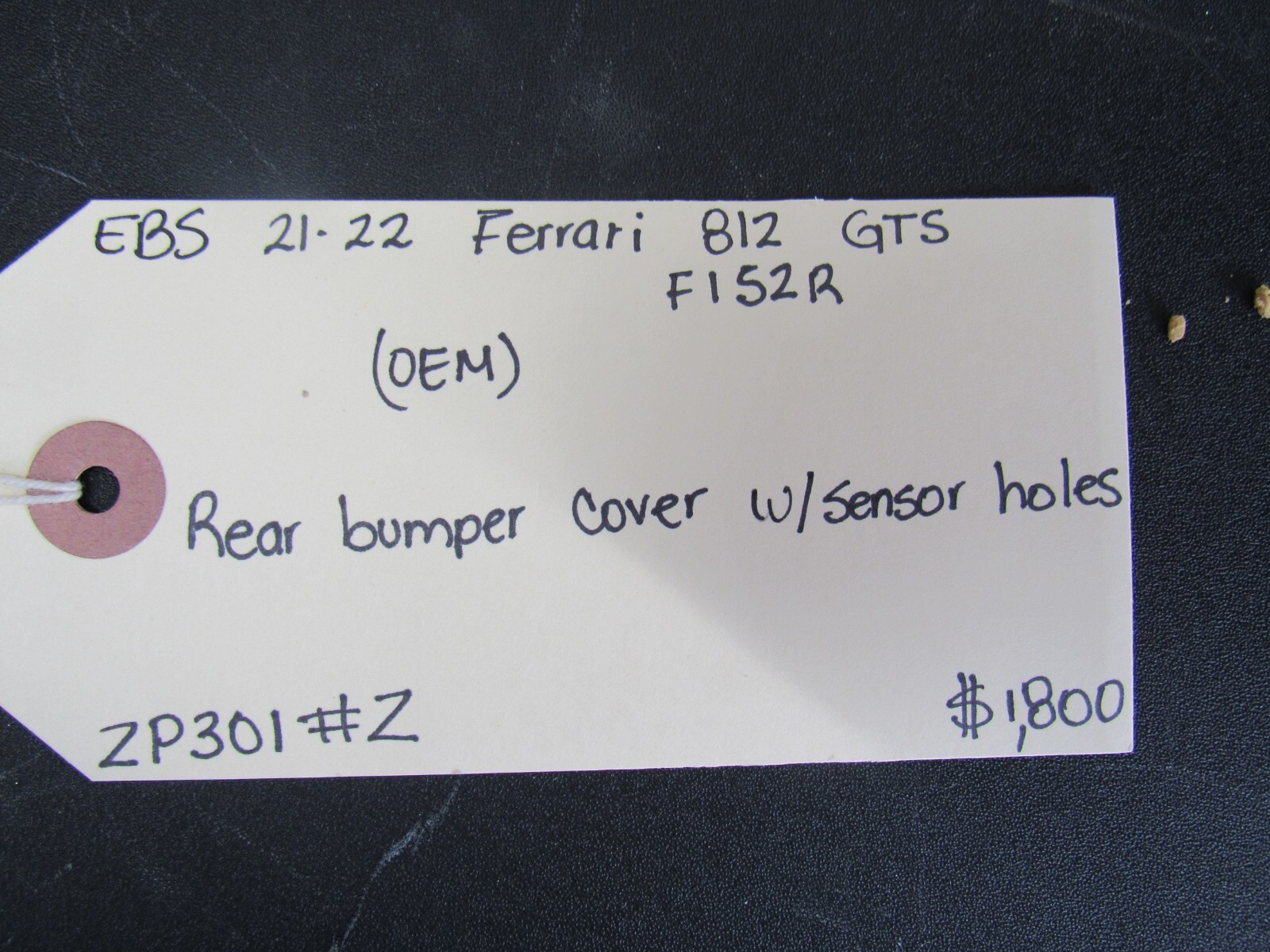 2021-2022 FERRARI 812 GTS F152R ORIGINAL REAR BUMPER COVER WITH SENSOR HOLES