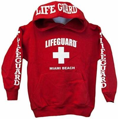 LIFEGUARD Kids Miami Beach Florida Life Guard Sweatshirt Red