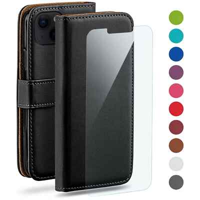 Handy Tasche für Apple iPhone 14 Schutz Hülle zum Klappen Handyhülle mit Folie