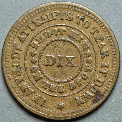 1863 203/412a Patriotic Civil War Token R-3 "Shot him on the spot" - Picture 2 of 2