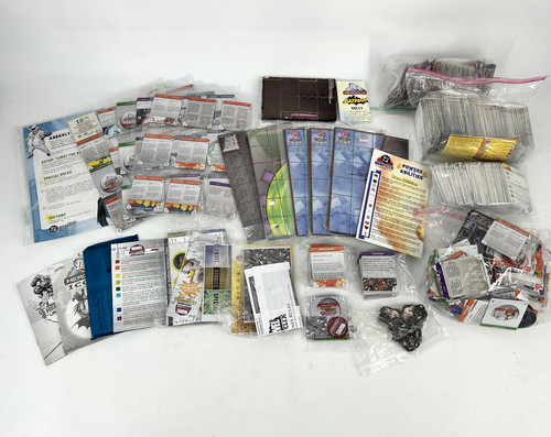 HUGE Lot of Heroclix Cards Mats Instructions Coins & More