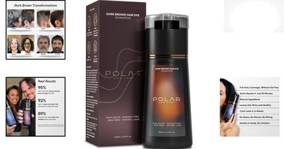 Polar Haircare Dark Brown Dye Shampoo for Gray Hair - Quick 10
