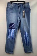 DG2 by Diane Gilman Skinny Jeans American Flag, 5-Pockets in Champer Size 8