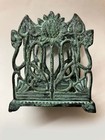 original art nouveau patinated bronze sunflower motif letter rack — photo 4