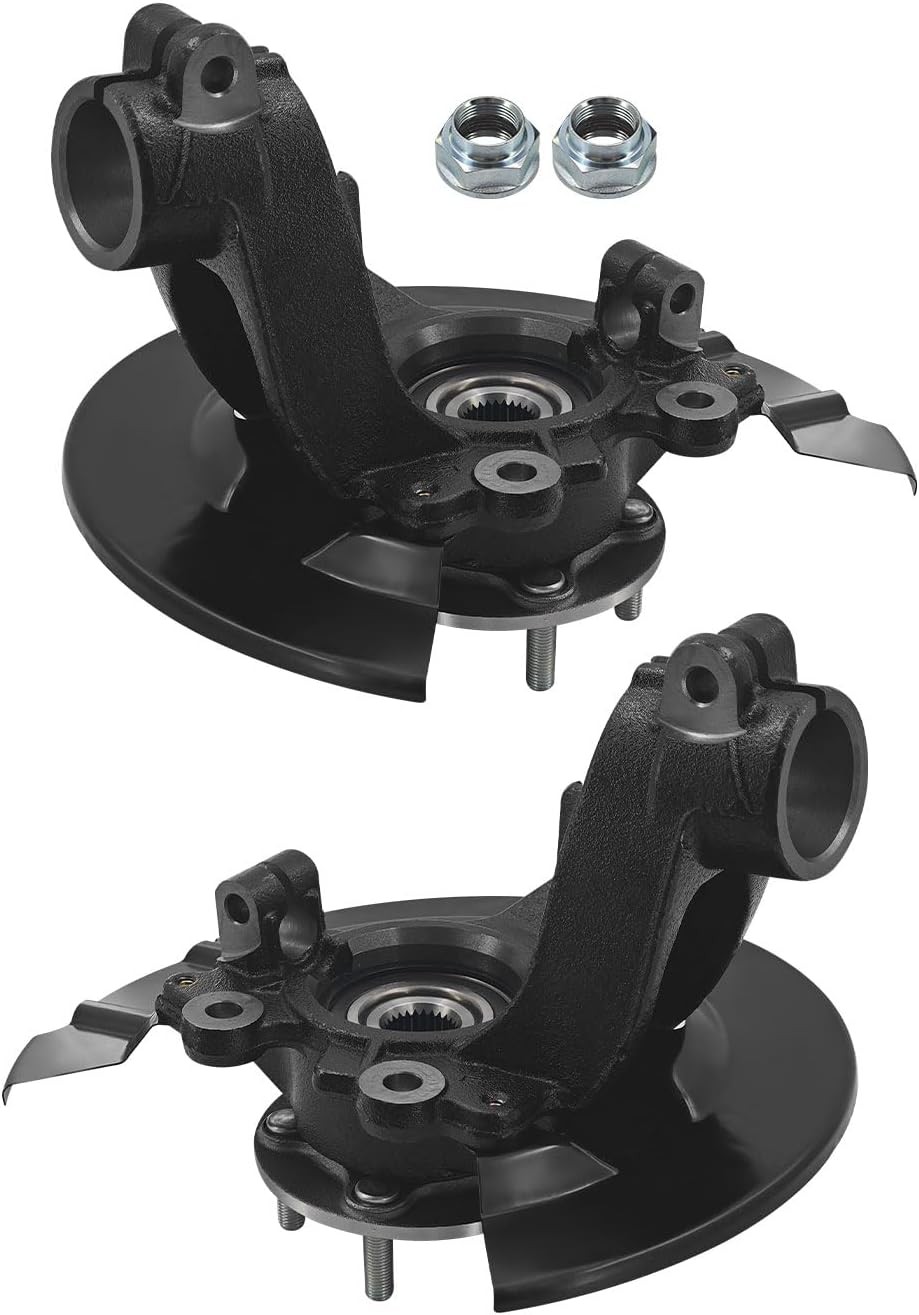 Pair Front Steering Knuckle & Wheel Bearing Hub Assemblies for Ford Escape 13-19