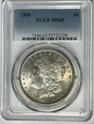 1886 MORGAN DOLLAR PCGS MS 65