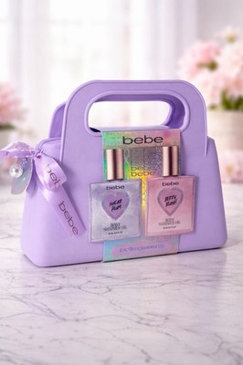 bebe 2-Pc Shimmer Body Oil Set Berry Blush & Sugar Plum Purple Toiletries