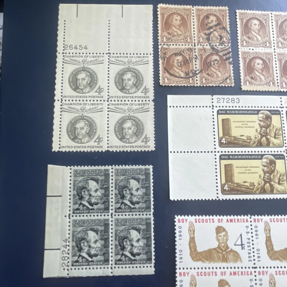 1932-1965 U.S. 4C  - 7 BLOCKS OF 4 Stamps,VF/XF , See Photos - Image 2 of 4