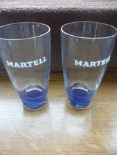 Rarer Martell Set of 2 Unused Tumbler Glasses 14cm High