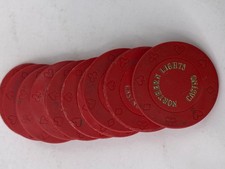 10 Northern Lights Casino Walker MN Red Suits Poker Chips Used NCV