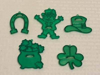 Vintage Set Of 5 St. Patrick's Day Cookie Cutters by Amscan Made in Hong Kong