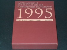 Jahressammlung der Briefmarken der Brd 1995 mitErsttagsstempel Bonn