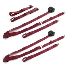 Chevy Truck 1941 - 1946 Standard 3pt BURG Bench Seat Belt Kit - 3 Belts 