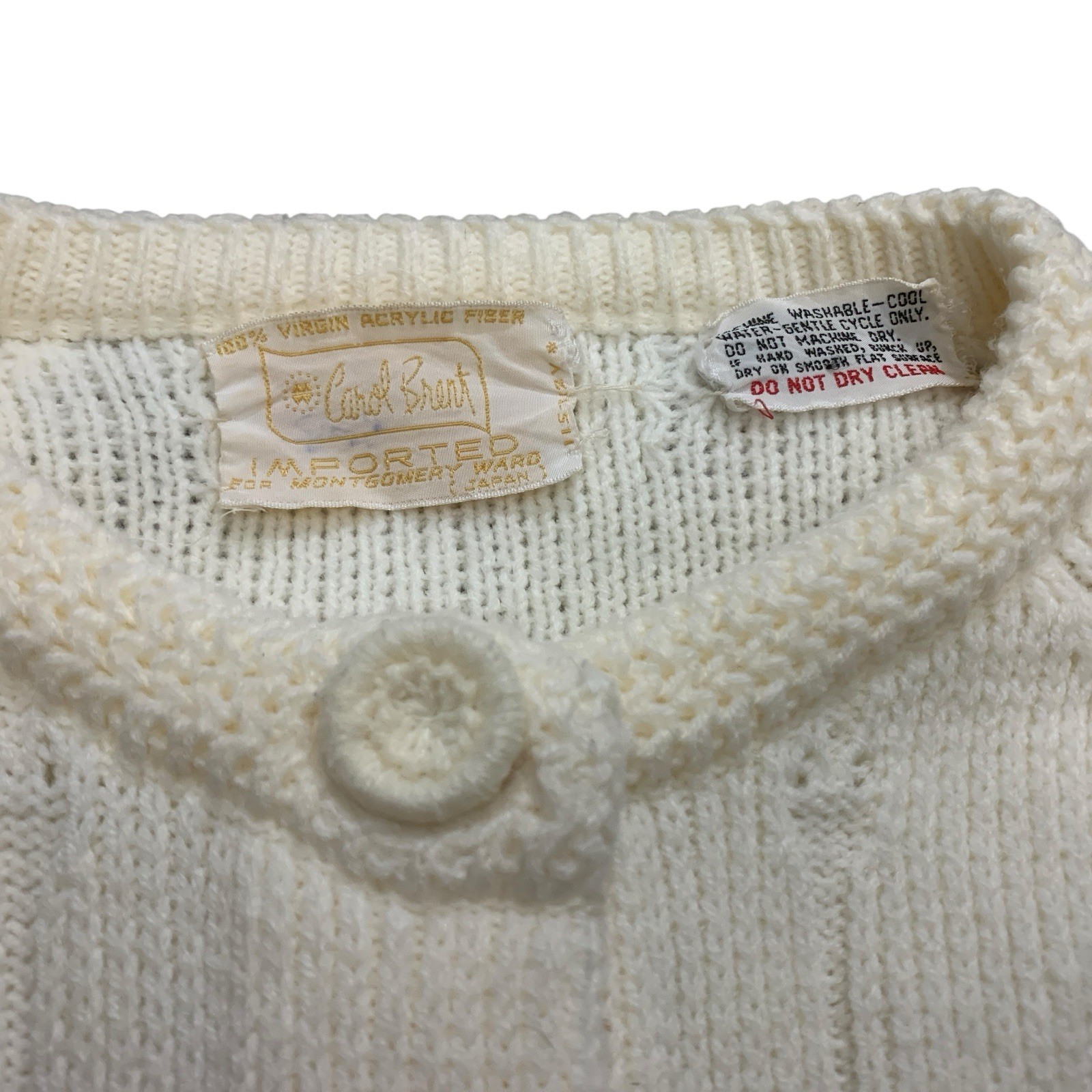Vintage Carol Brent Cardigan Sweater Size 40 (Large) Knit Montgomery Ward 70s