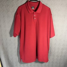 Under Armour UA HeatGear Polo Shirt Men's Size XL Short Sleeve VCOF299 Red