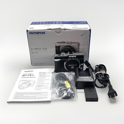 Olympus PEN E-PL1 12MP Micro 4/3 Camera Body Black w/Extras - Excellent