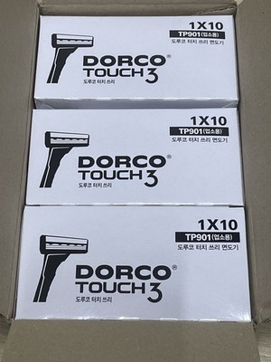 10 x 3er Pack Dorco Touch3 Einwegrasierer Dreifachklinge Blau