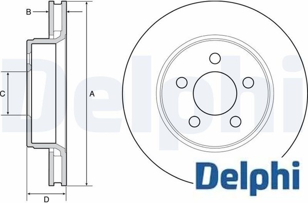2X Bremsscheibe Delphi BG4642 2 Bremsscheiben Vorderachse Vorne-image