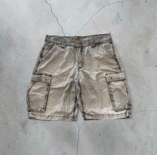 Carhartt Gray Washed Distressed Cargo Denim Jorts Baggy Relaxed Fit Skater Y2K