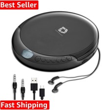 Deluxe CD Player with Anti-Skip Protection and Earbuds - Perfect for Home  Car